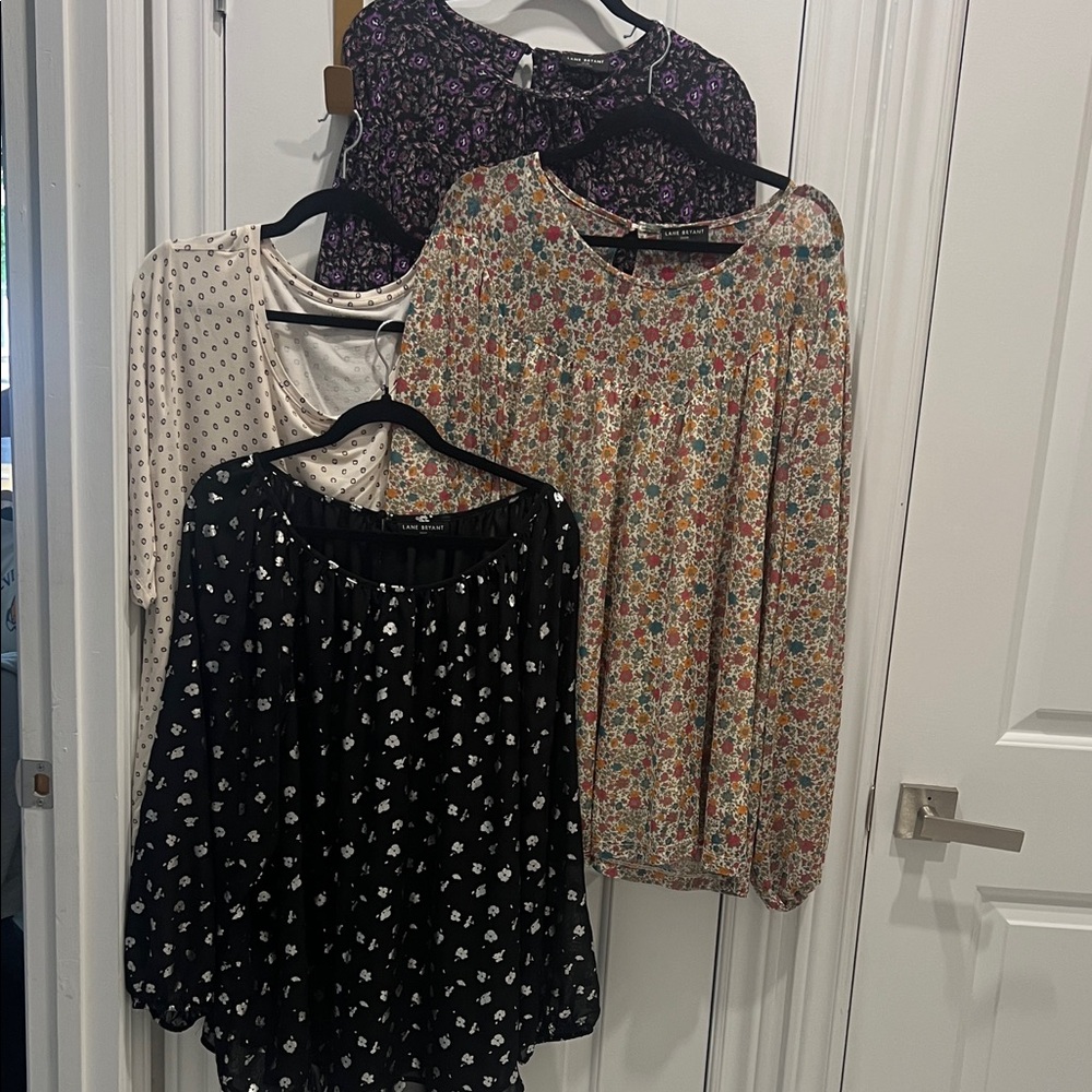 Lane Bryant Floral and Polka Dot Blouses Set